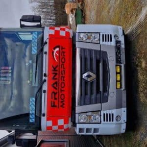 Transporteur de course Renault Magnum 420 + semi aménagé